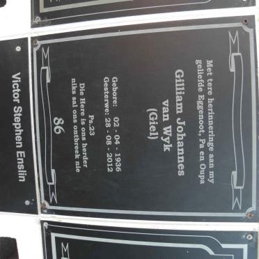 WYK Gilliam Johannes, van 1936-2012