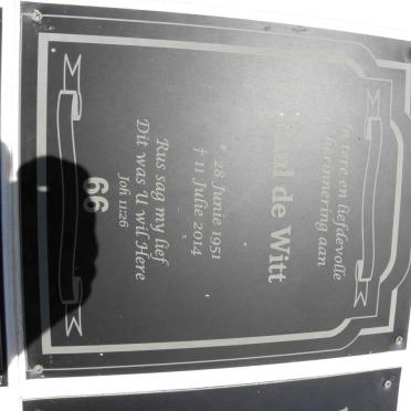 WITT Paul, de 1951-2014