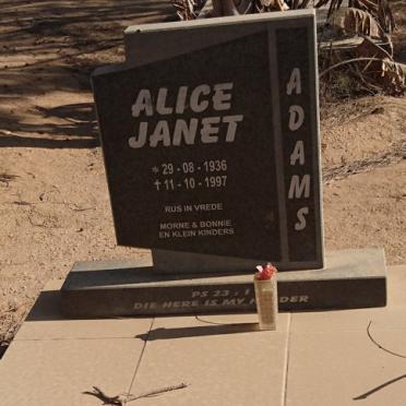 ADAMS Alice Janet 1936-1997