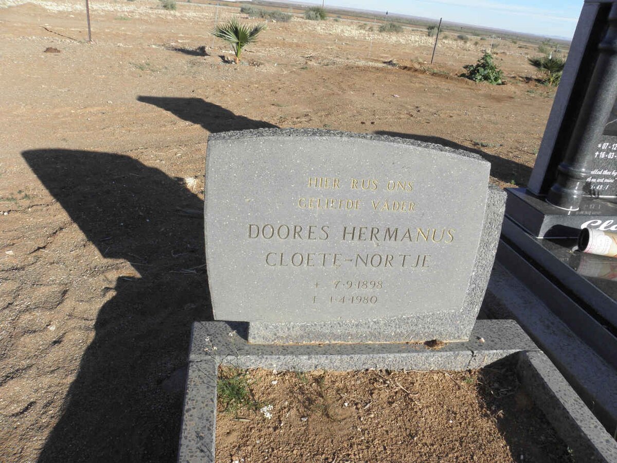 NORTJE Doores Hermanus, CLOETE 1898-1980