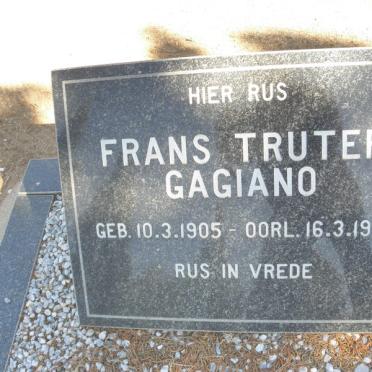 GAGIANO Frans Truter 1905-1996