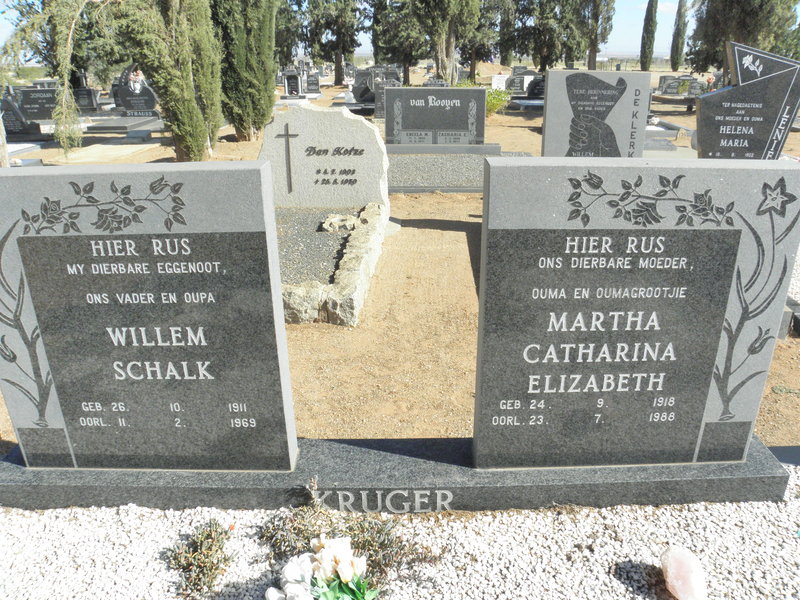 KRUGER Willem Schalk 1911-1969 &amp; Martha Catharina Elizabeth 1918-1988