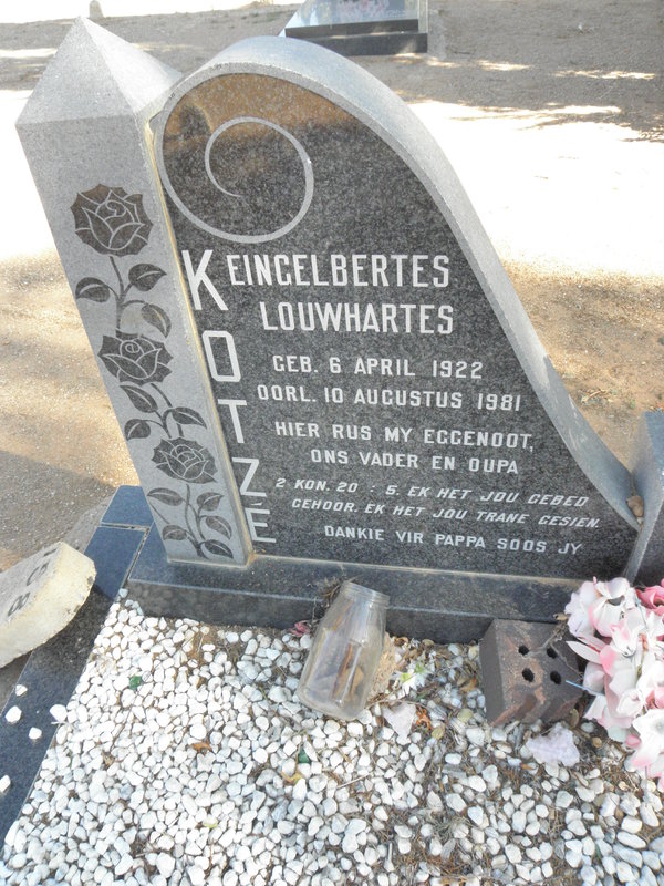 KOTZÉ Eingelbertes Louwhartes 1922-1981