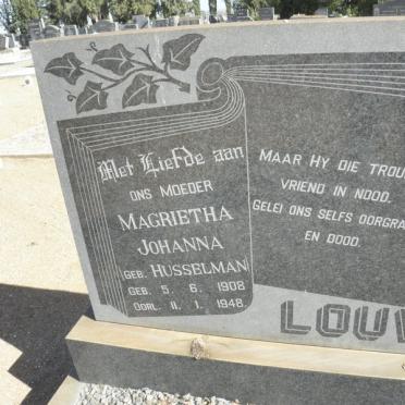 LOUW  Magrietha Johanna nee HUSSELMAN 1908-1948