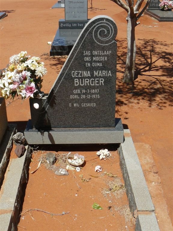BURGER Gezina Maria 1897-1975