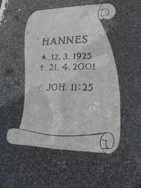 ROUX Hannes, le 1925-2001