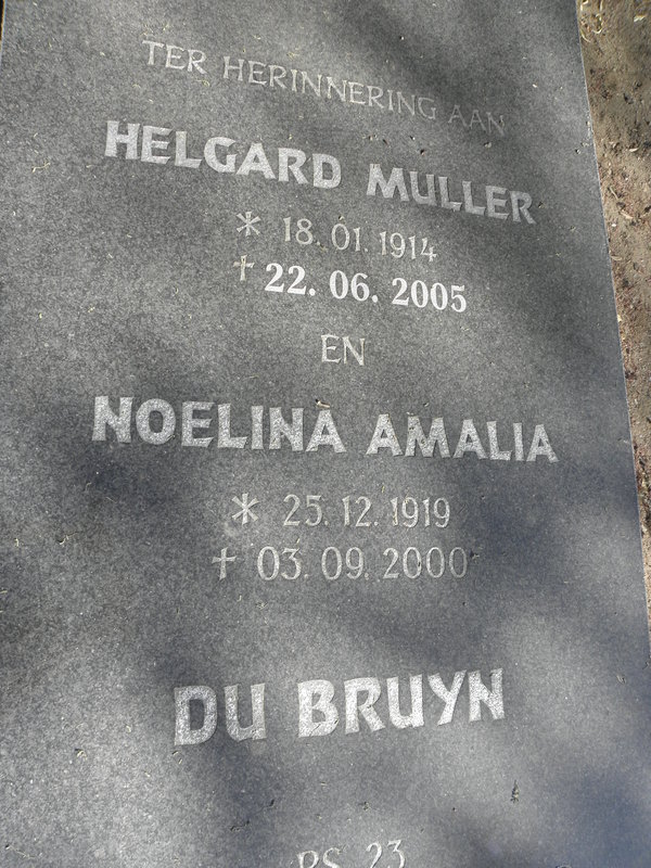 BRUYN Helgard Muller, du 1914-2005 &amp; Noelina Amalia 1919-2000