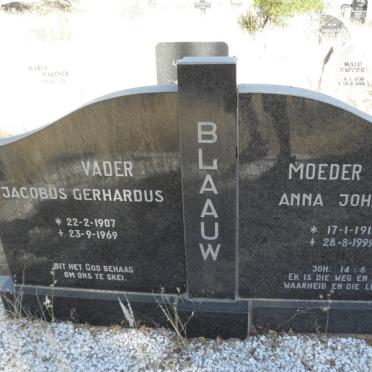 BLAAUW Jacobus Gerhardus 1907-1969 &amp; Anna Johanna 1918-1999