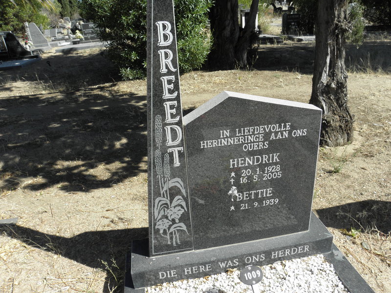BREEDT Hendrik 1928-2005 &amp; Bettie 1939-