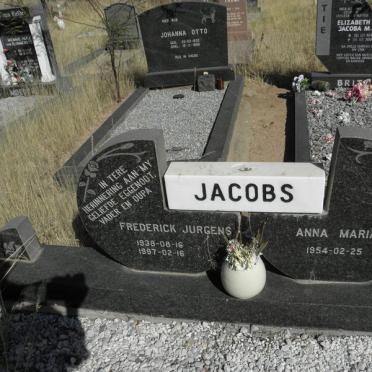 JACOBS Frederick Jurgens 1938-1997 &amp; Anna Maria 1954-