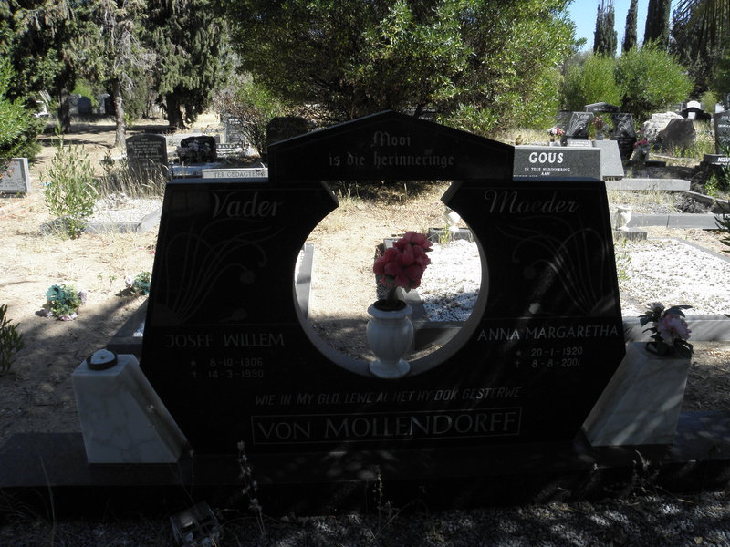 MOLLENDORFF Josef Willem, von 1906-1990 &amp; Anna Margaretha 1920-2001