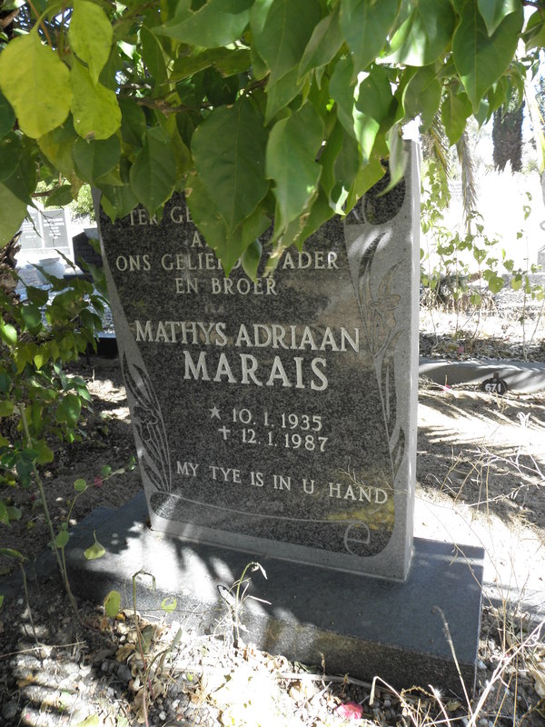 MARAIS Mathys Adriaan 1935-1987