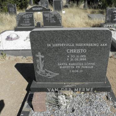 MERWE Christo, van der 1951-1996