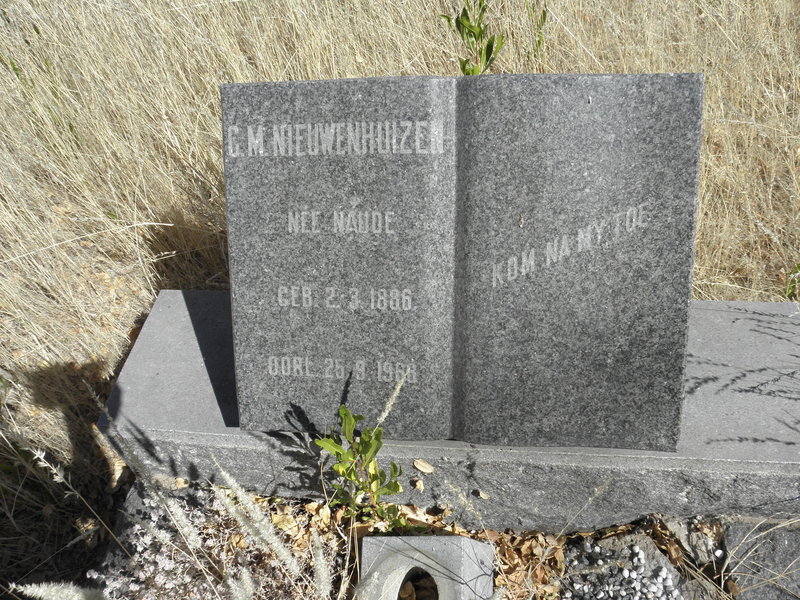 NIEUWENHUIZEN C.M. nee NAUDE 1886-1968