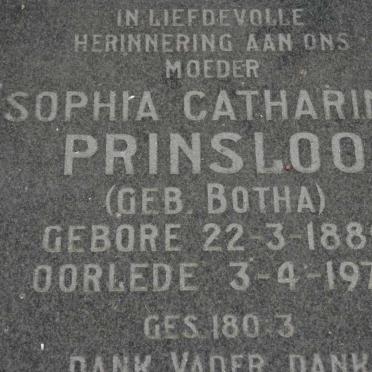 PRINSLOO Sophia Catharina nee BOTHA 1889-1977