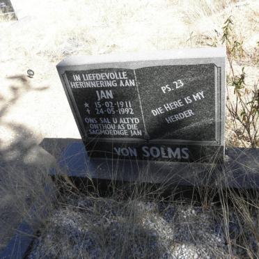 SOLMS Jan, von 1911-1992