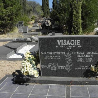 VISAGIE Jan Christoffel 1908-1990 &amp; Johanna Susanna Elizabeth 1912-2000
