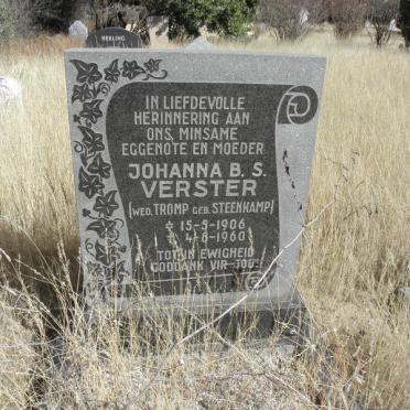 VERSTER Johanna B.S. formerly TROMP nee STEENKAMP 1906-1960
