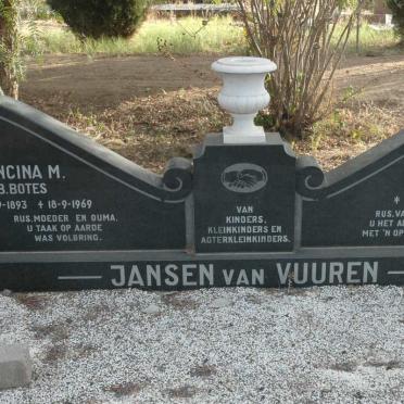 VUUREN Willem M., Jansen van 1889-1969 &amp; Francina M. BOTES 1893-1969