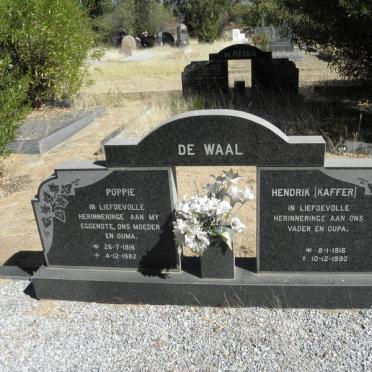 WAAL Hendrik, de 1916-1990 &amp; Poppie 1916-1982