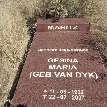 MARITZ Gesina Maria nee VAN DYK 1922-2007