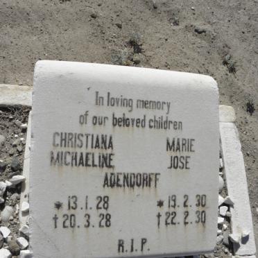 ADENDORFF Christiana Michaeline 1928-1928 :: ADENDORFF Marie Jose 1930-1930