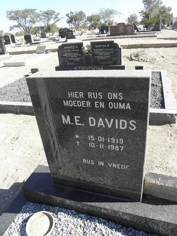 DAVIDS M.E. 1919-1987
