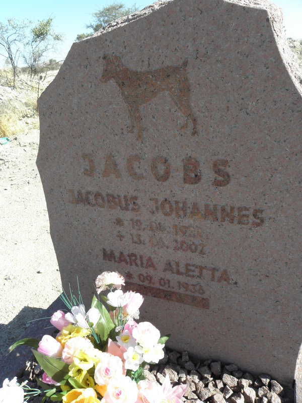 JACOBS Jacobus Johannes 192?-2002 &amp; Maria Aletta 1936-