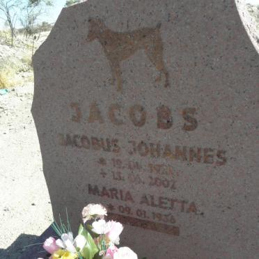 JACOBS Jacobus Johannes 192?-2002 &amp; Maria Aletta 1936-