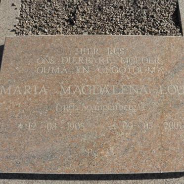 LOUW Maria Magdalena nee SPANGENBERG 1905-2001