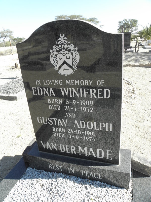 MADE Gustav Adolph 1901-1974 &amp; Edna Winifred 1909-1972