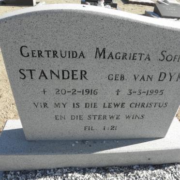STANDER Gertruida Magrieta Sofia nee VAN DYK 1916-1995