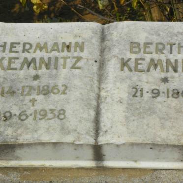KEMNITZ Hermann 1862-1938 &amp; Bertha 1862-