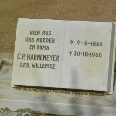 KANNEMEYER C.P. nee WILLEMSE 1866-1960