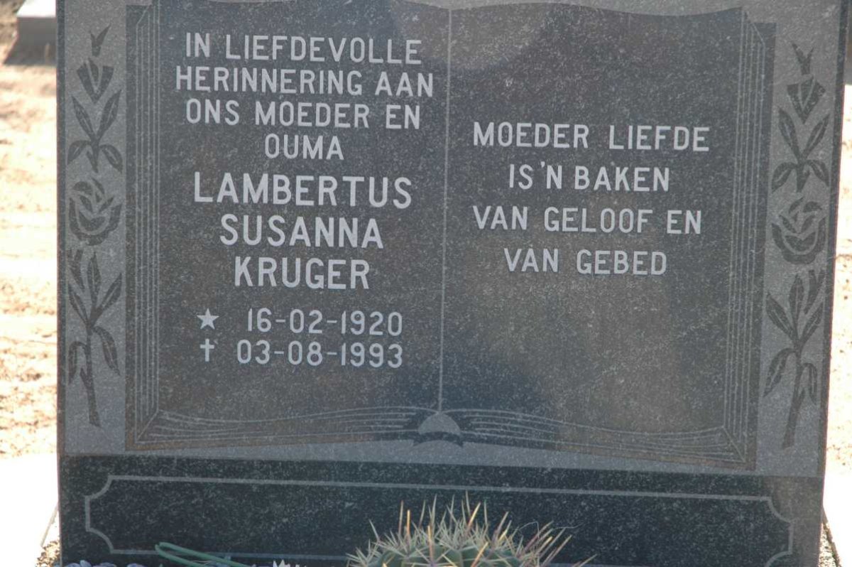 KRUGER Lambertus Susanna 1920-1993