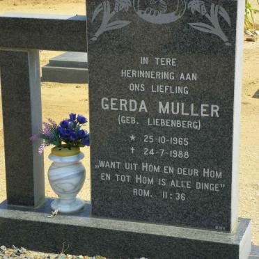 MULLER Gerda nee LIEBENBERG 1965-1988