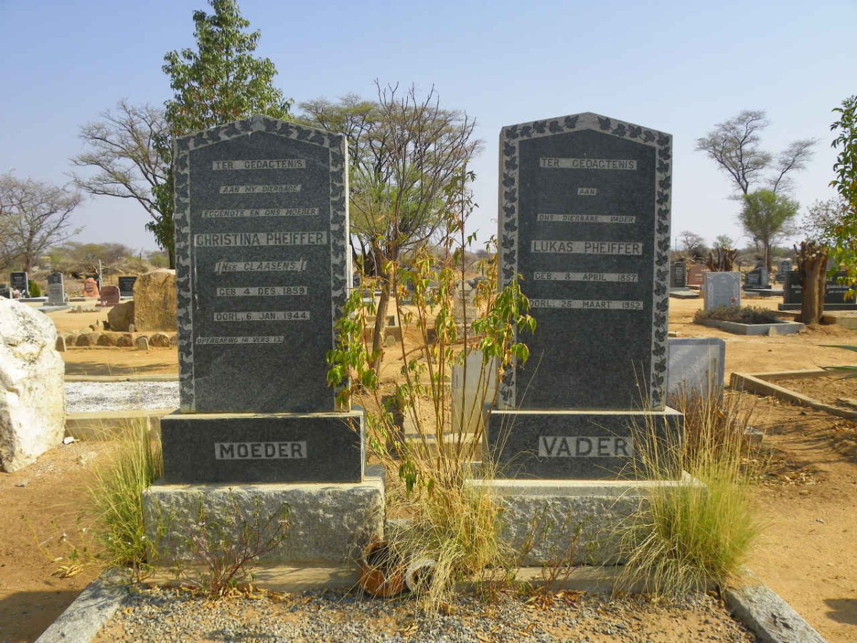 PHEIFFER Lukas 1857-1952 &amp; Christian Claasens 1859-1944