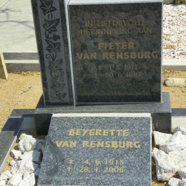 RENSBURG Pieter, van 1911-1997 &amp; Beyerette 1915-2006