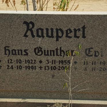 RAUPERT Hans Gunther 1922-1991 :: RAUPERT Evi 1924-2004 :: RAUPERT Gunther 1955-2006