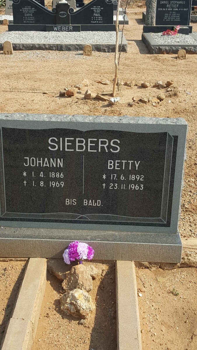 SIEBERS Johann 1886-1969 &amp; Betty 1892-1963