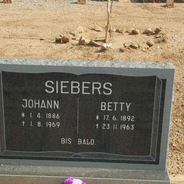 SIEBERS Johann 1886-1969 &amp; Betty 1892-1963