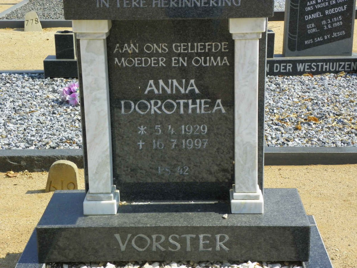 VORSTER Anna Dorothea 1929-1997