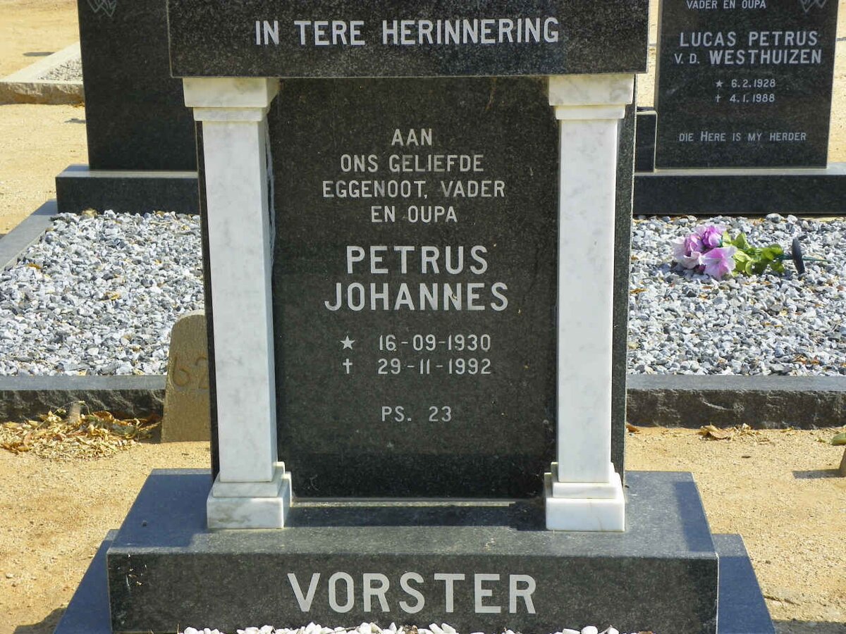 VORSTER Petrus Johannes 1930-1992