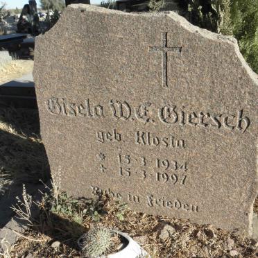 GIERSCH Gisela W.C. nee KLOSTA 1934-1997