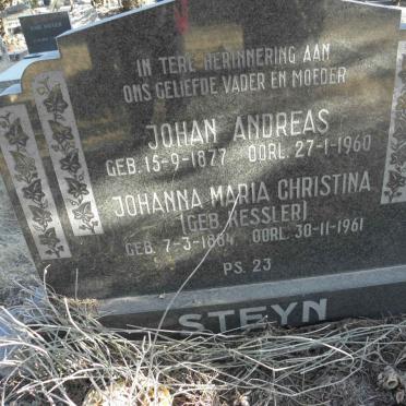 STEYN Johan Andreas 1877-1960 &amp; Johanna Maria Christina KESSLER 1884-1961