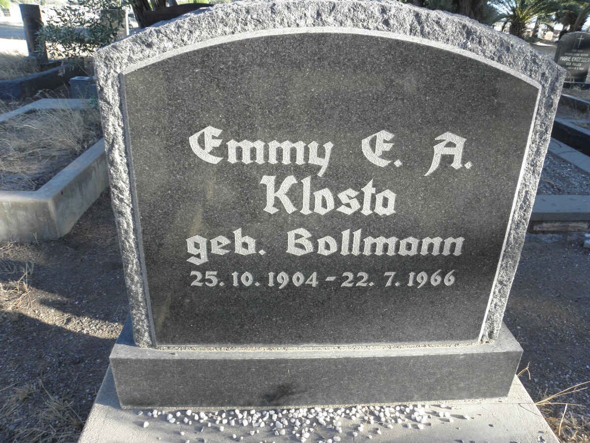 KLOSTA Emmy E.A. nee BOLLMANN 1904-1966