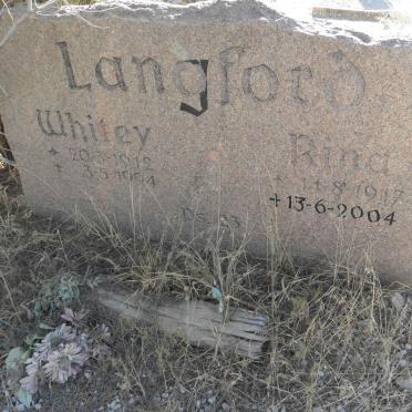 LANGFORD Whitey 1912-1994 &amp; Rina 1917-2004