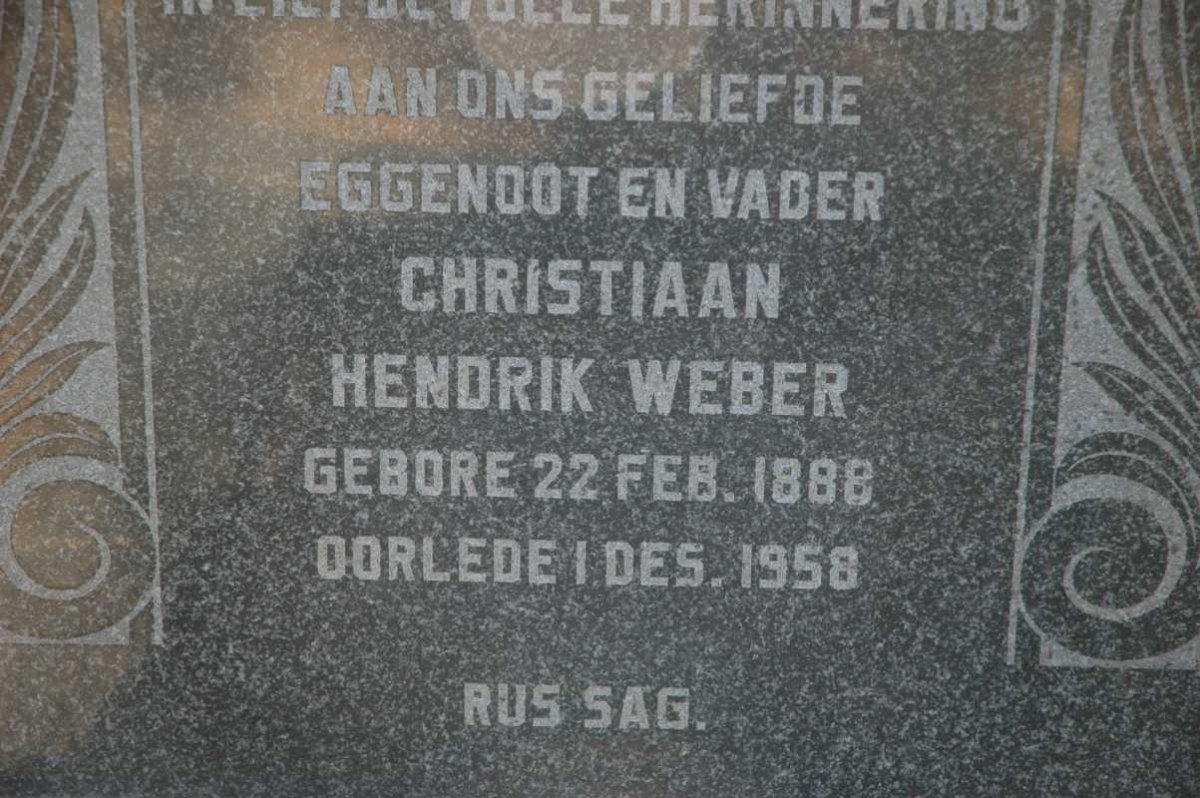 WEBER Christiaan Hendrik 1888-1958
