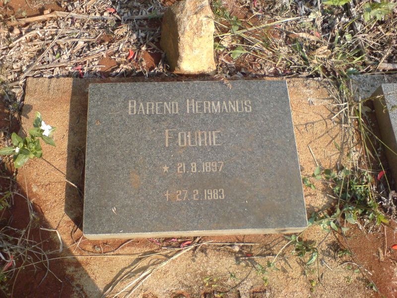 FOURIE Barend Hermanus 1897-1983