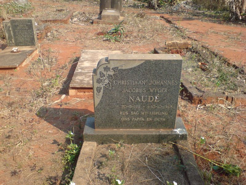 NAUDÉ Christiaan Johannes Jacobus Wyger 1911-1968